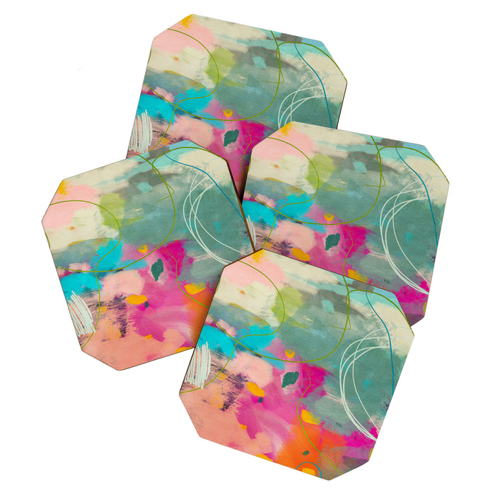 mixed abstract brush color study art 1 Coaster Gallery Image 1