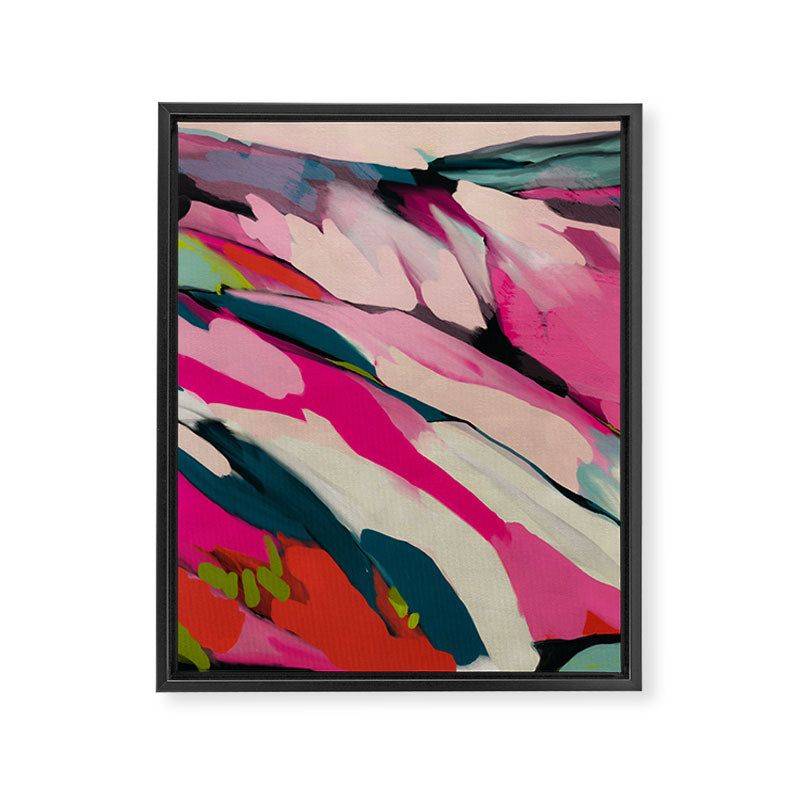 mountain landscape in pink Framed Canvas Print Gallery Image 8