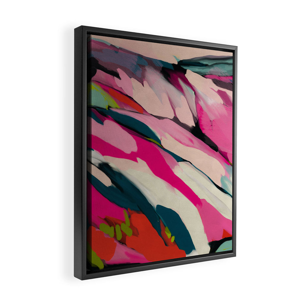 mountain landscape in pink Framed Canvas Print Gallery Image 2