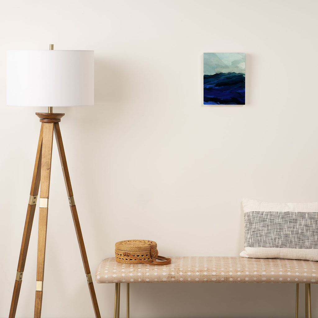 ocean wave blue abstract painting Canvas Print Gallery Image 2