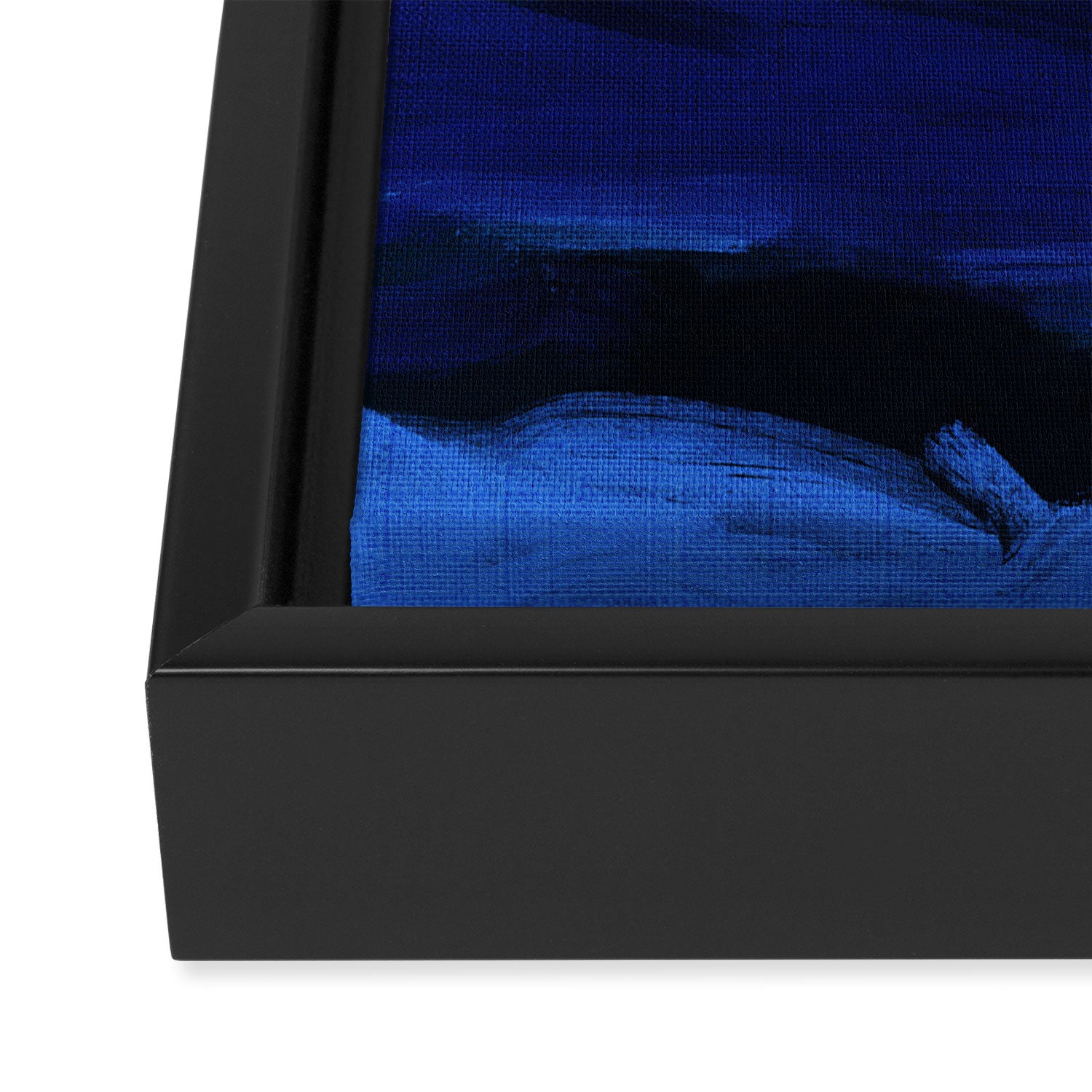 ocean wave blue abstract painting Framed Canvas Print Gallery Image 3
