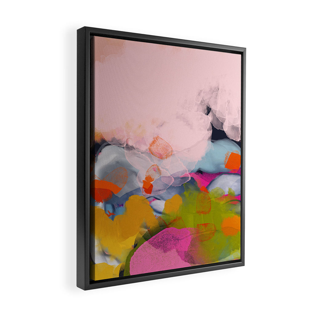 pastel pink landscape abstract Framed Canvas Print Gallery Image 2