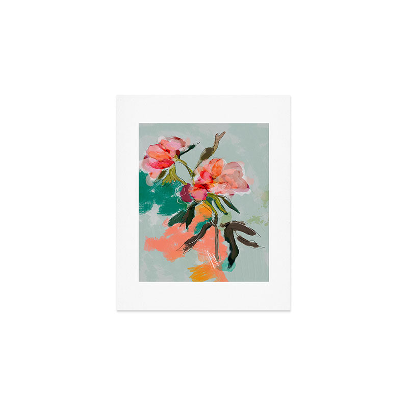 peonies abstract floral Art Print Gallery Image 1