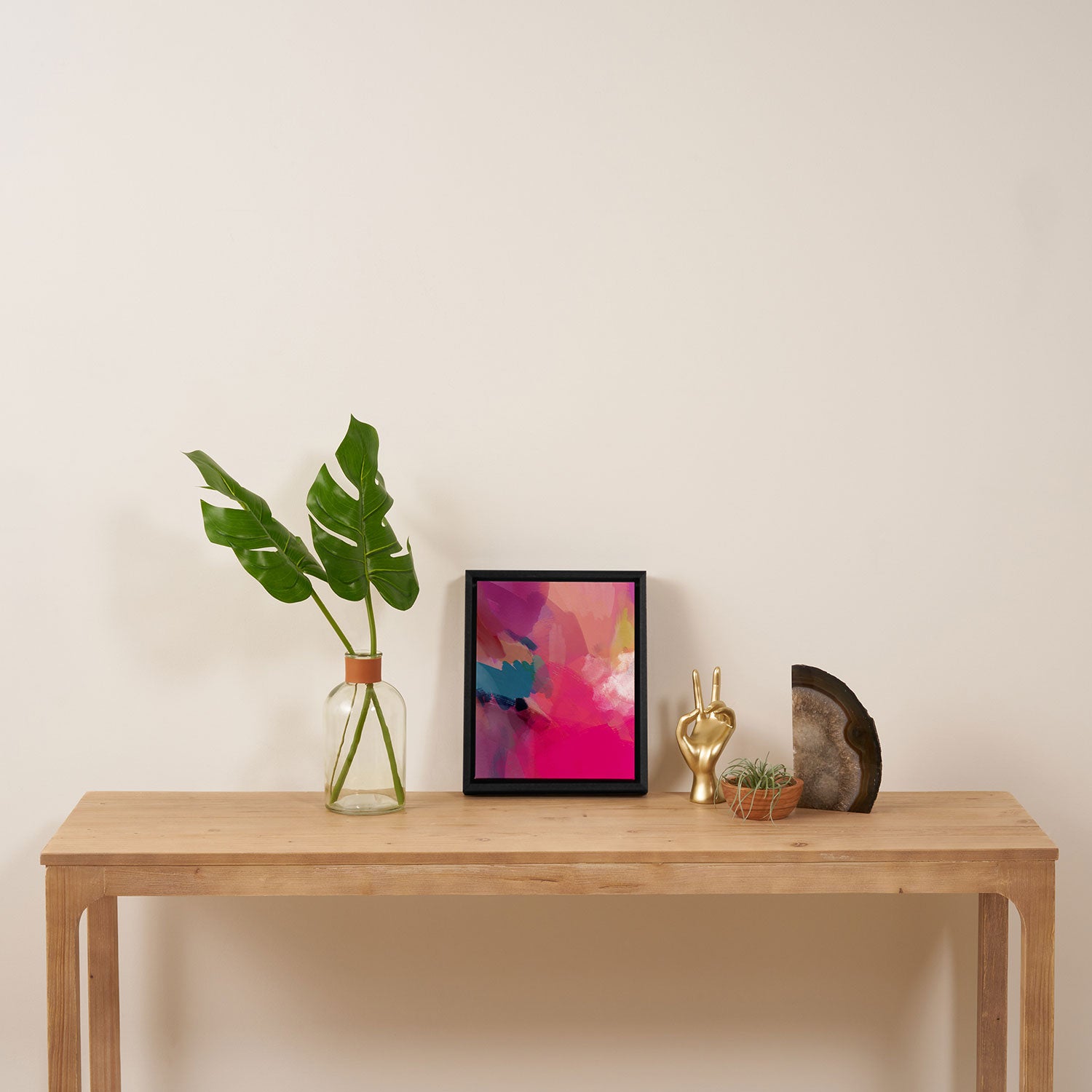 PINK abstract landscape Framed Canvas Print Gallery Image 4