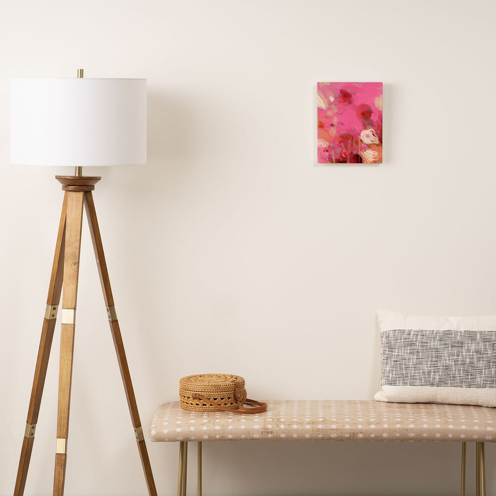 pink floral illusion abstract art Canvas Print Gallery Image 2