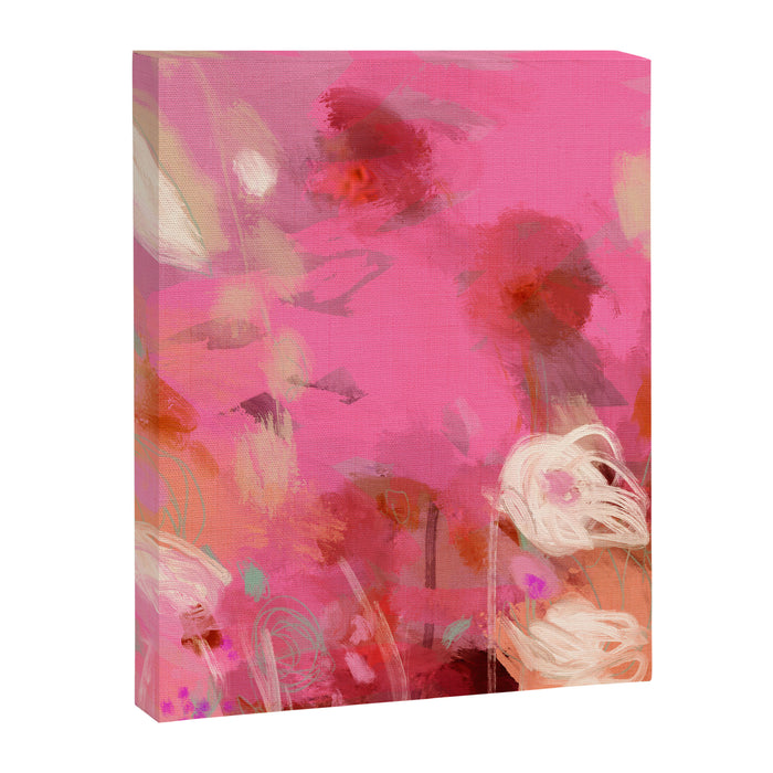 pink floral illusion abstract art Canvas Print Gallery Image 1