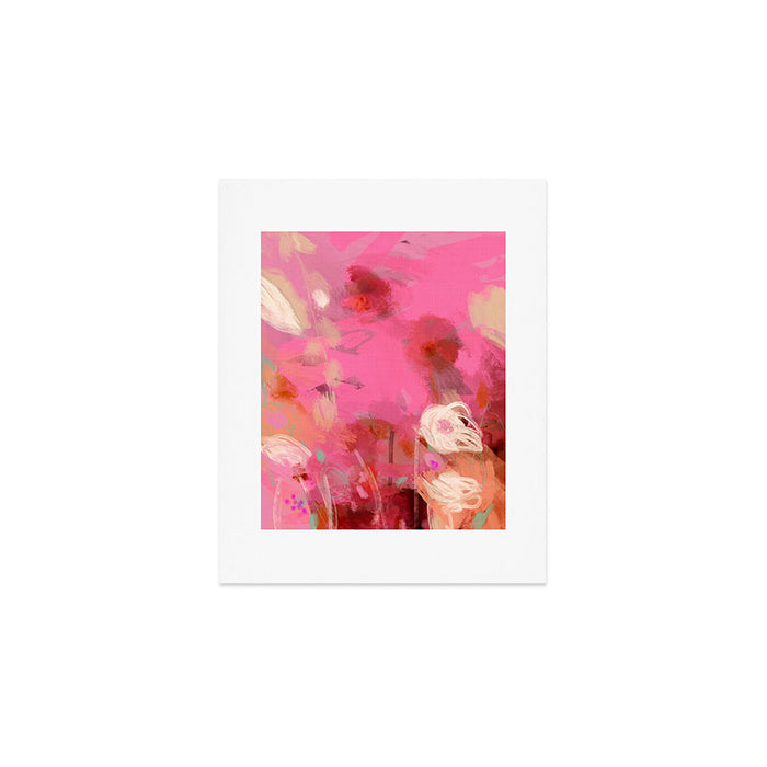 pink floral illusion abstract art Art Print Gallery Image 1
