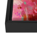 pink floral illusion abstract art Framed Canvas Print Gallery Image 3