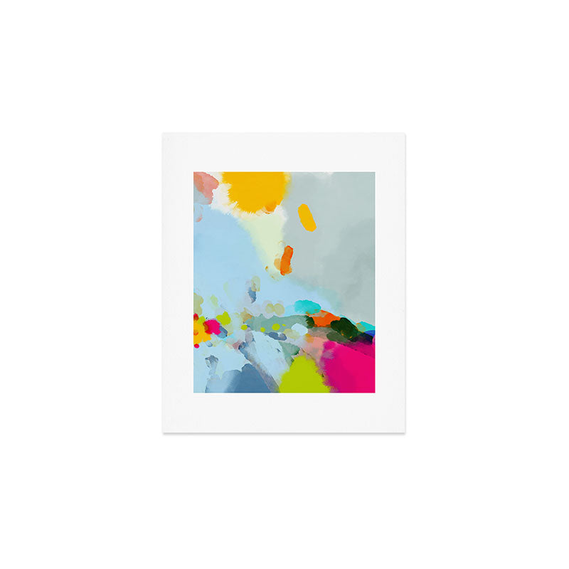 pink hill with sun ray Art Print Gallery Image 1
