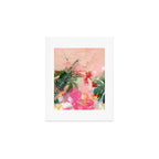 pink jungle leaves art abstract Art Print Gallery Image 1