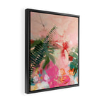 pink jungle leaves art abstract Framed Canvas Print Gallery Image 2