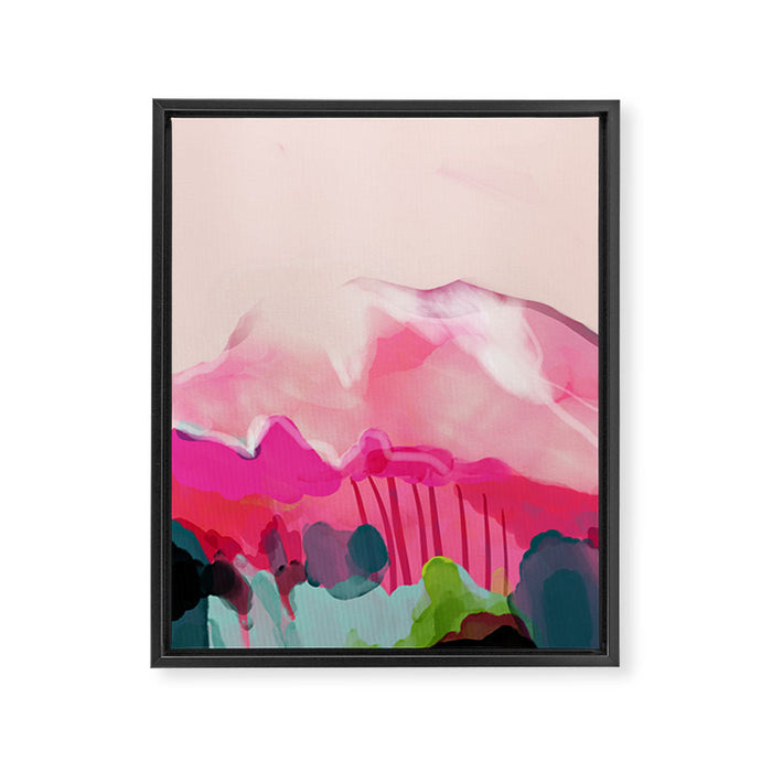 pink mountain Framed Canvas Print Gallery Image 1