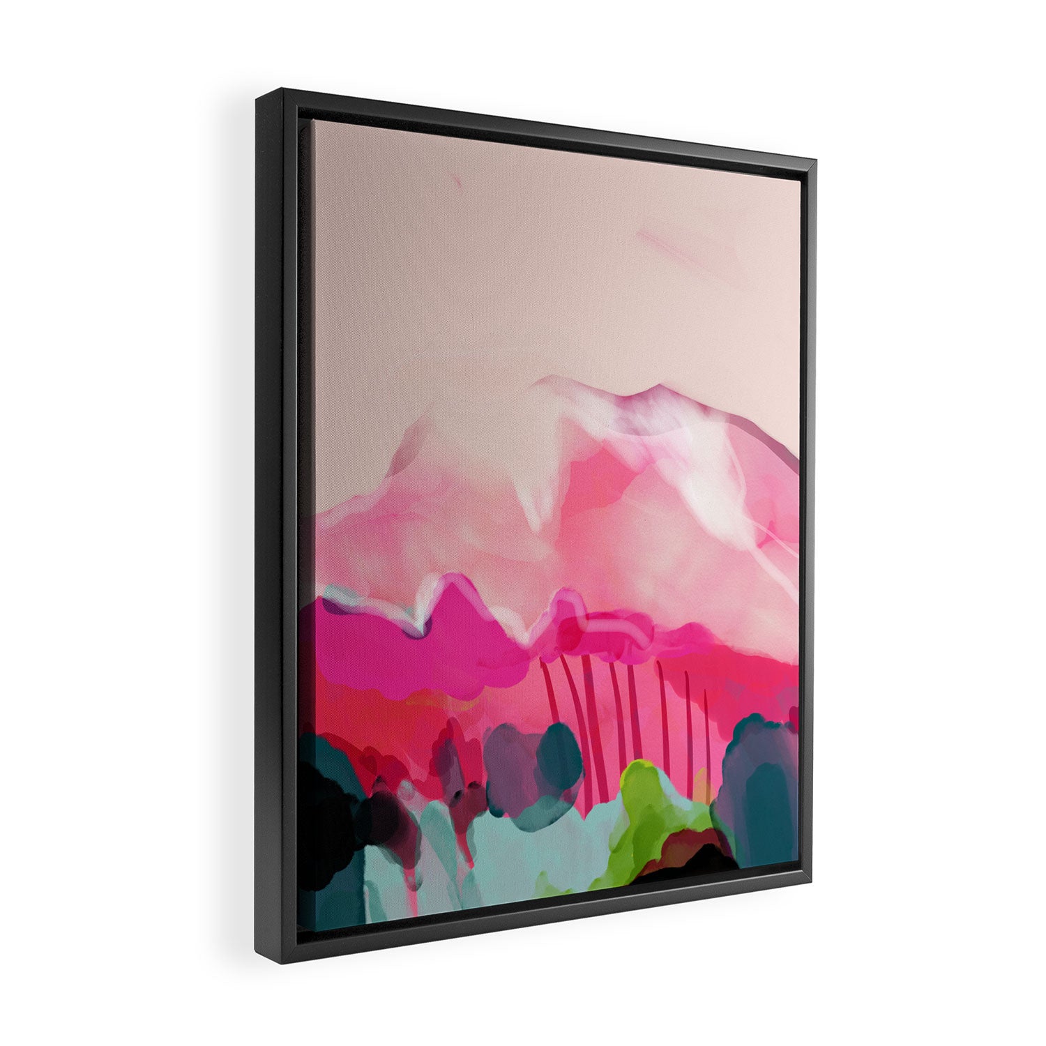 pink mountain Framed Canvas Print Gallery Image 2