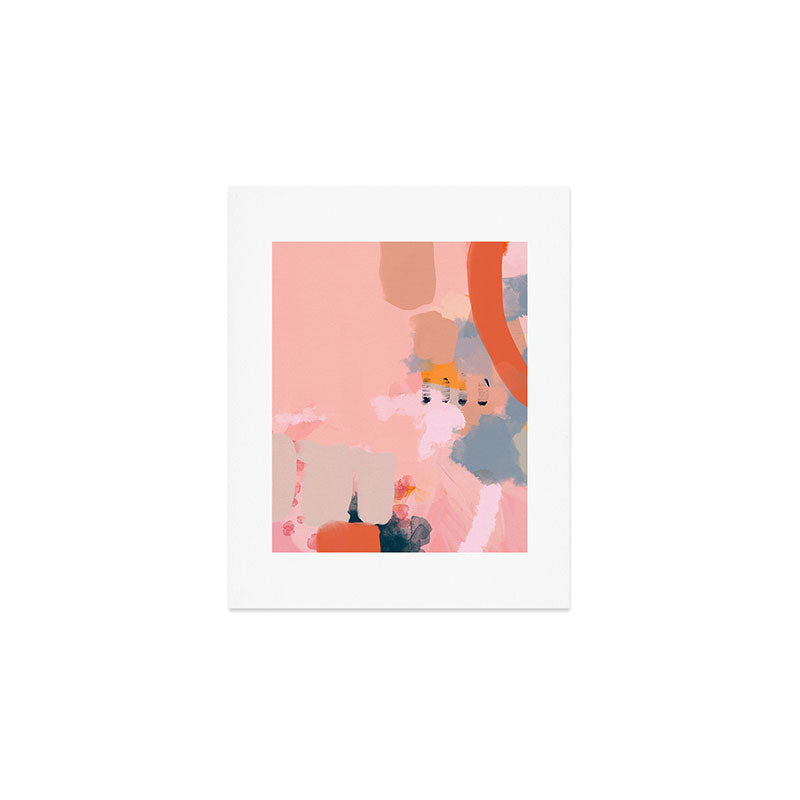 pink peach in terracotta abstract Art Print Gallery Image 1