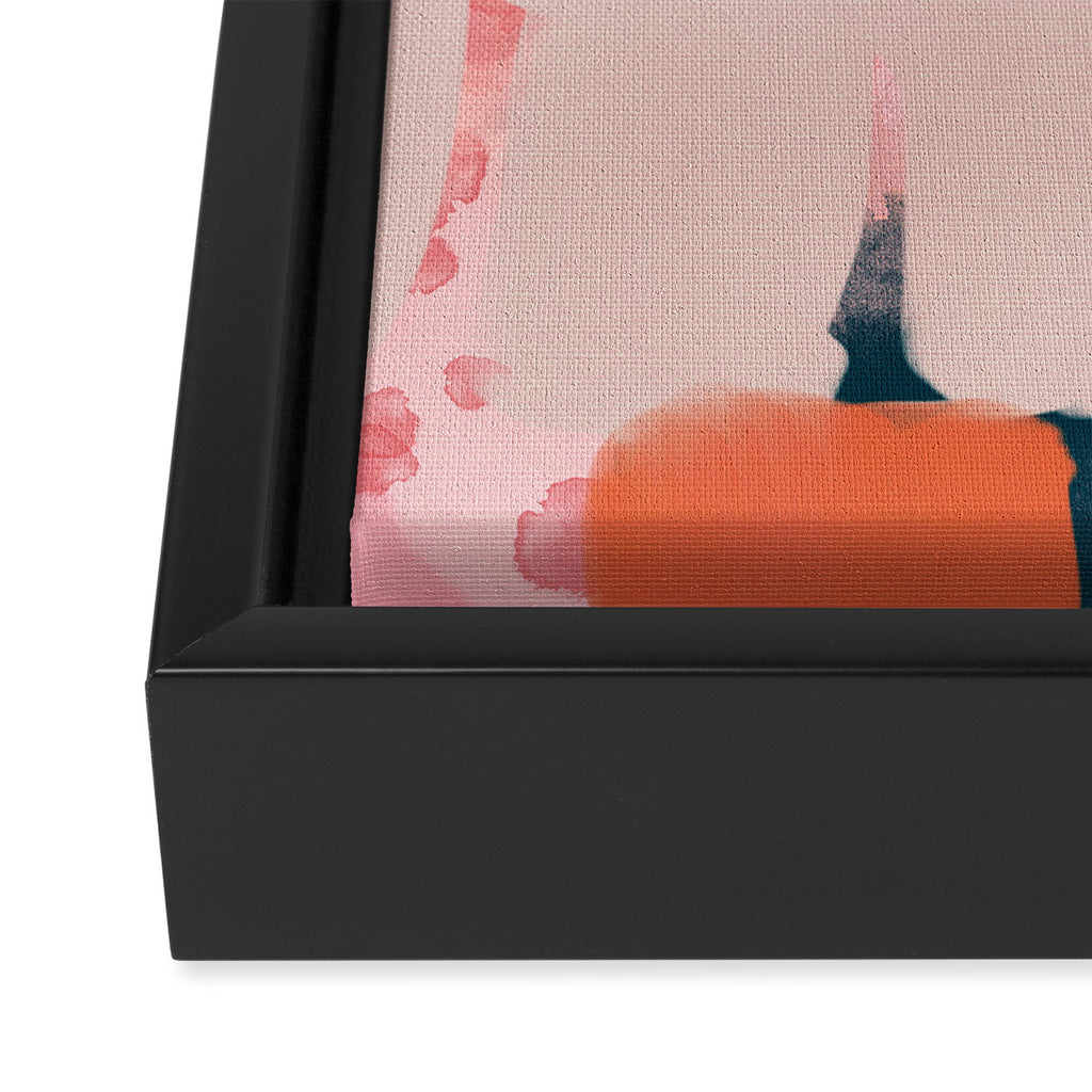 pink peach in terracotta abstract Framed Canvas Print Gallery Image 3