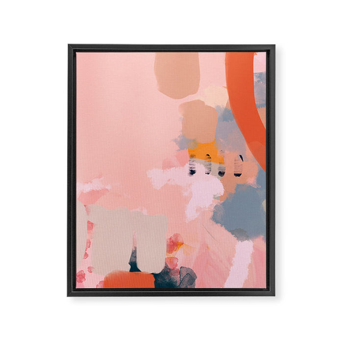 pink peach in terracotta abstract Framed Canvas Print Gallery Image 1