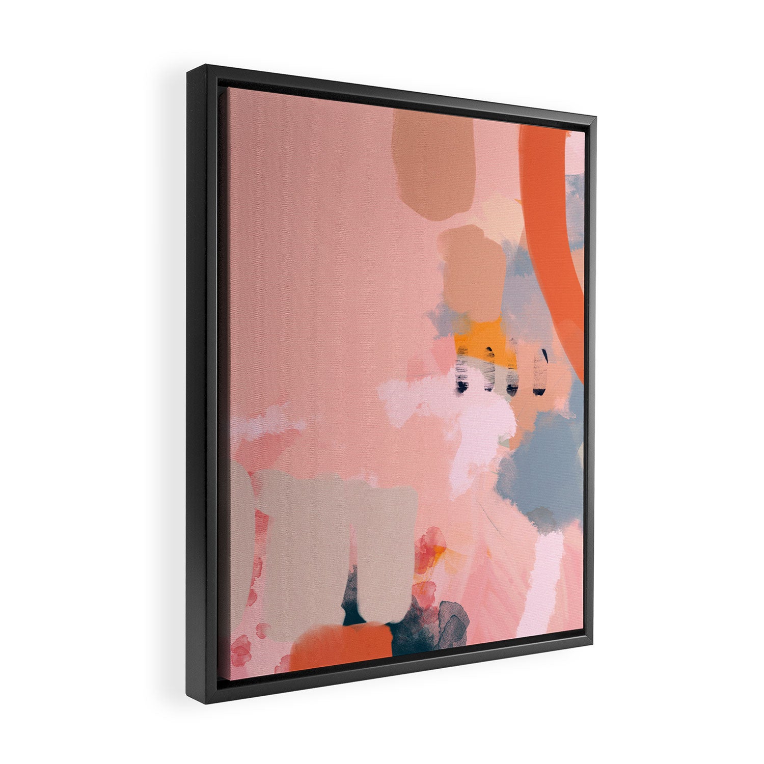 pink peach in terracotta abstract Framed Canvas Print Gallery Image 2