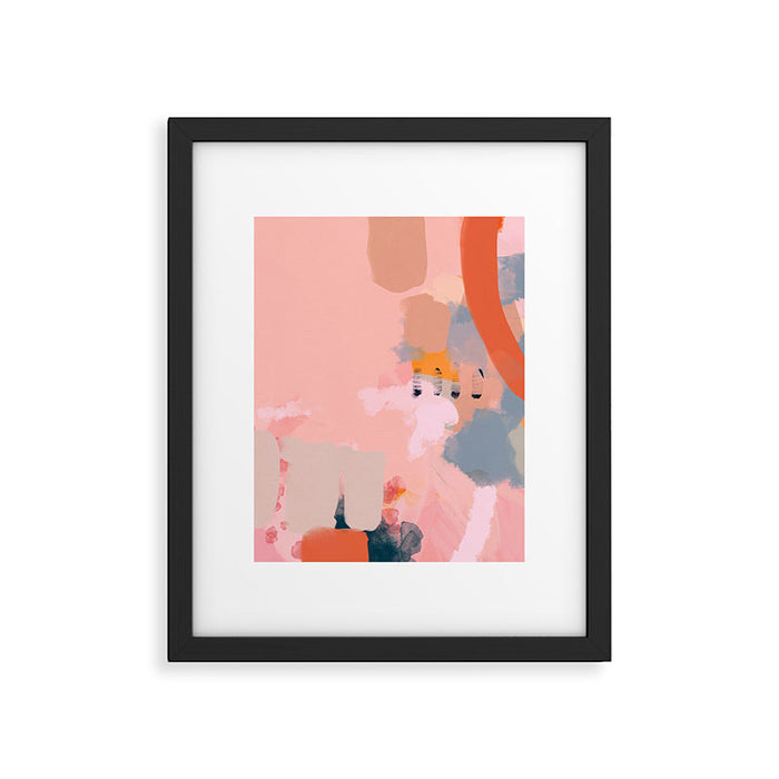 pink peach in terracotta abstract Framed Art Print Gallery Image 1