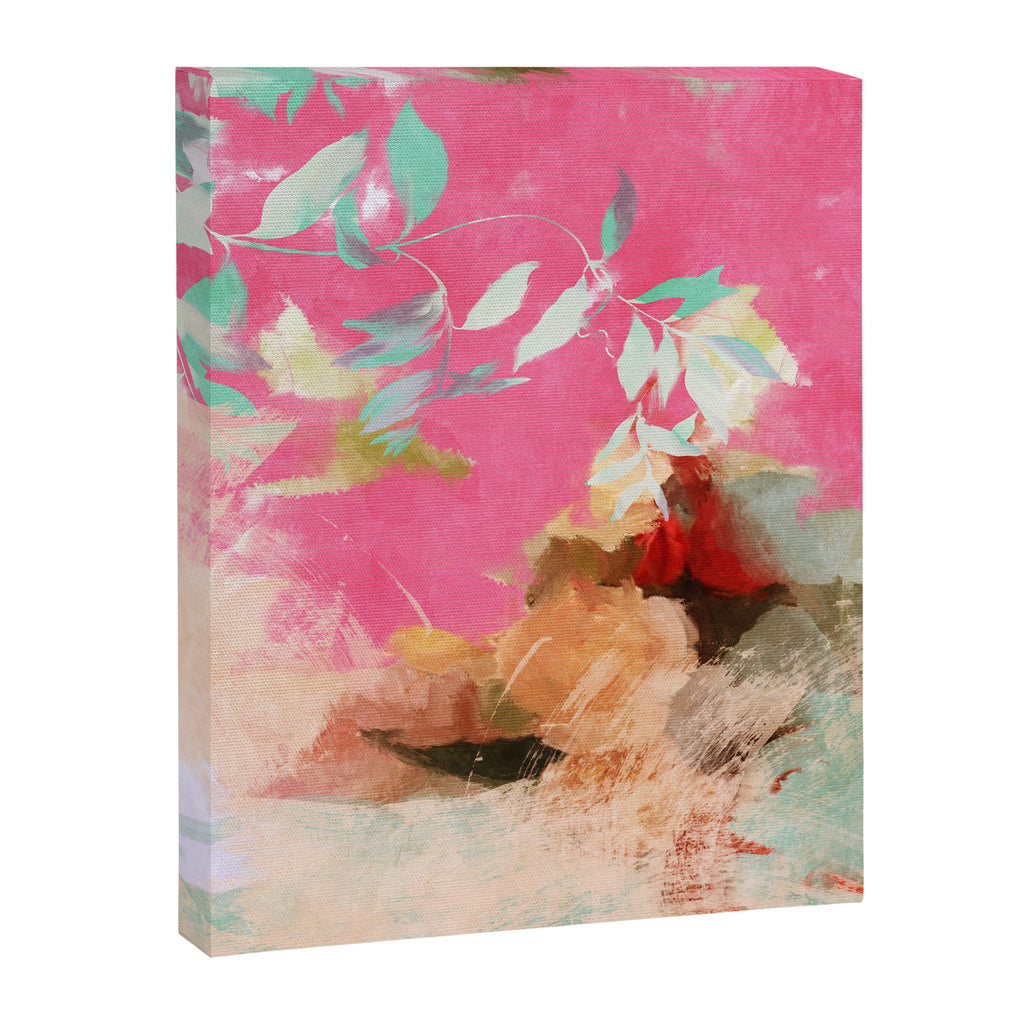 pink peachy branch in summer garden Canvas Print Gallery Image 6