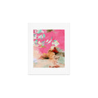 pink peachy branch in summer garden Art Print Gallery Image 1