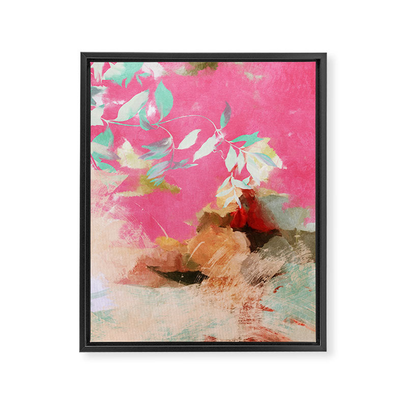 pink peachy branch in summer garden Framed Canvas Print Gallery Image 6