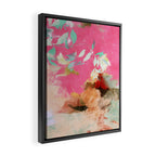 pink peachy branch in summer garden Framed Canvas Print Gallery Image 2