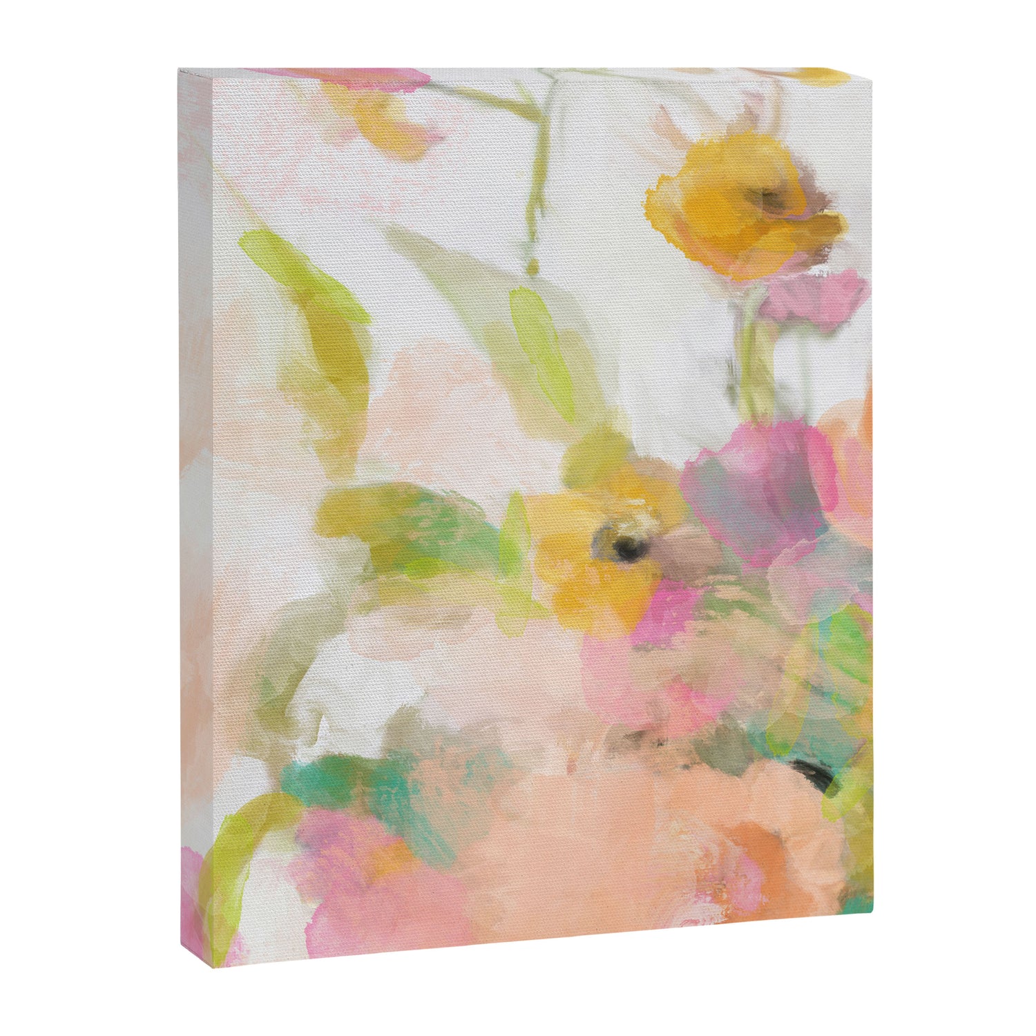 pink spring summer floral abstract Canvas Print Gallery Image 3