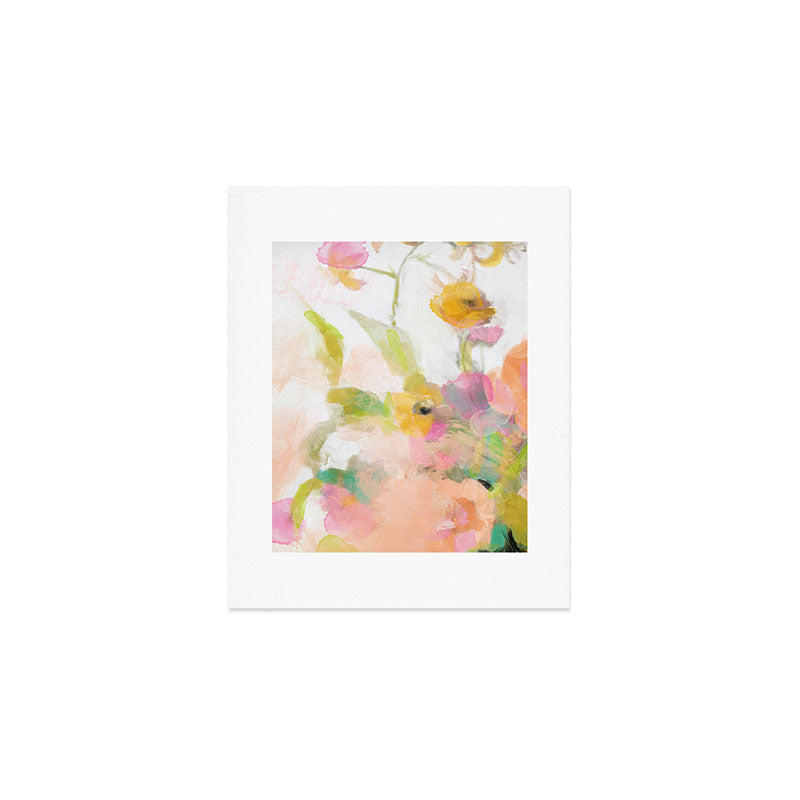 pink spring summer floral abstract Art Print Gallery Image 1
