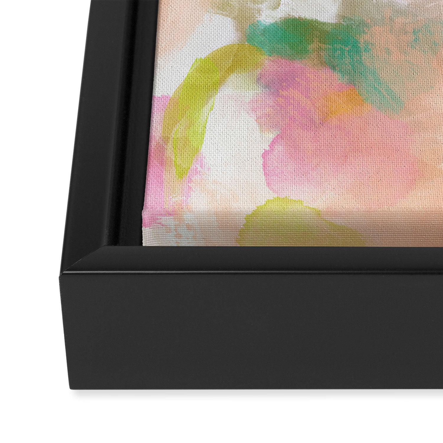 pink spring summer floral abstract Framed Canvas Print Gallery Image 3