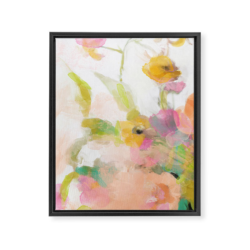 pink spring summer floral abstract Framed Canvas Print Gallery Image 6