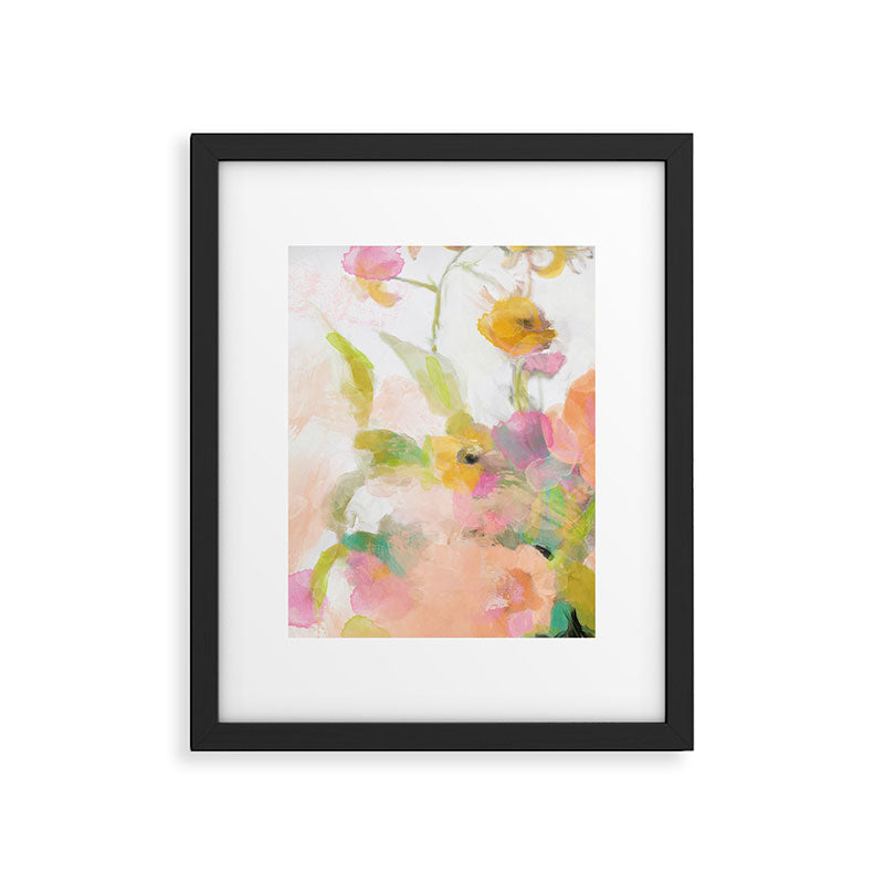 pink spring summer floral abstract Framed Art Print Gallery Image 4