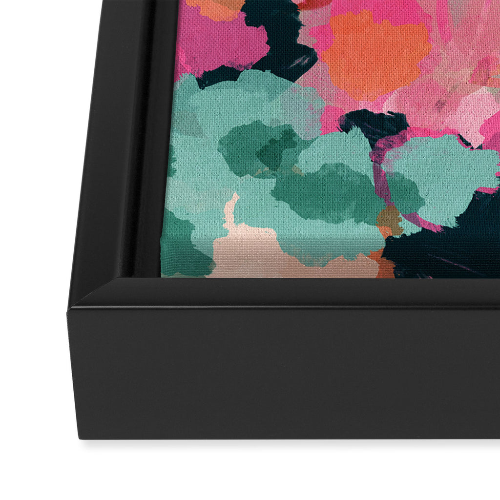 pink summer garden dream abstract Framed Canvas Print Gallery Image 3