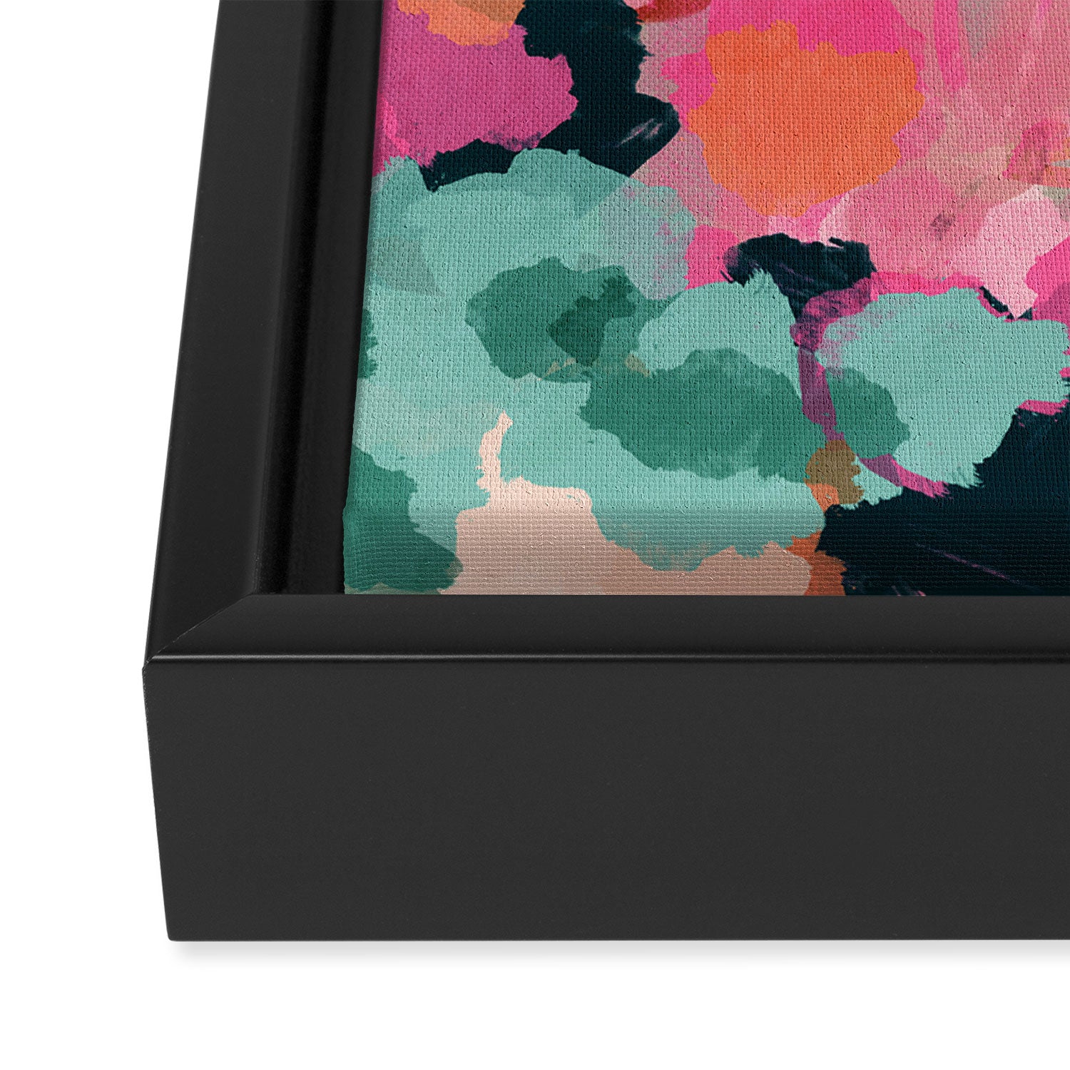 pink summer garden dream abstract Framed Canvas Print Gallery Image 3