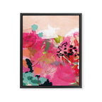 pink summer garden dream abstract Framed Canvas Print Gallery Image 6