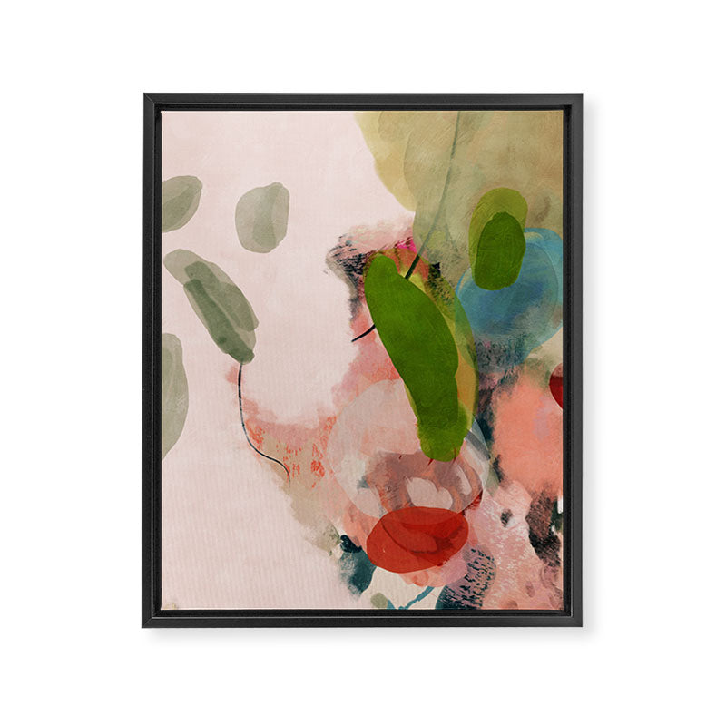 pink summer roses 1 triptych abstract  Framed Canvas Print Gallery Image 6