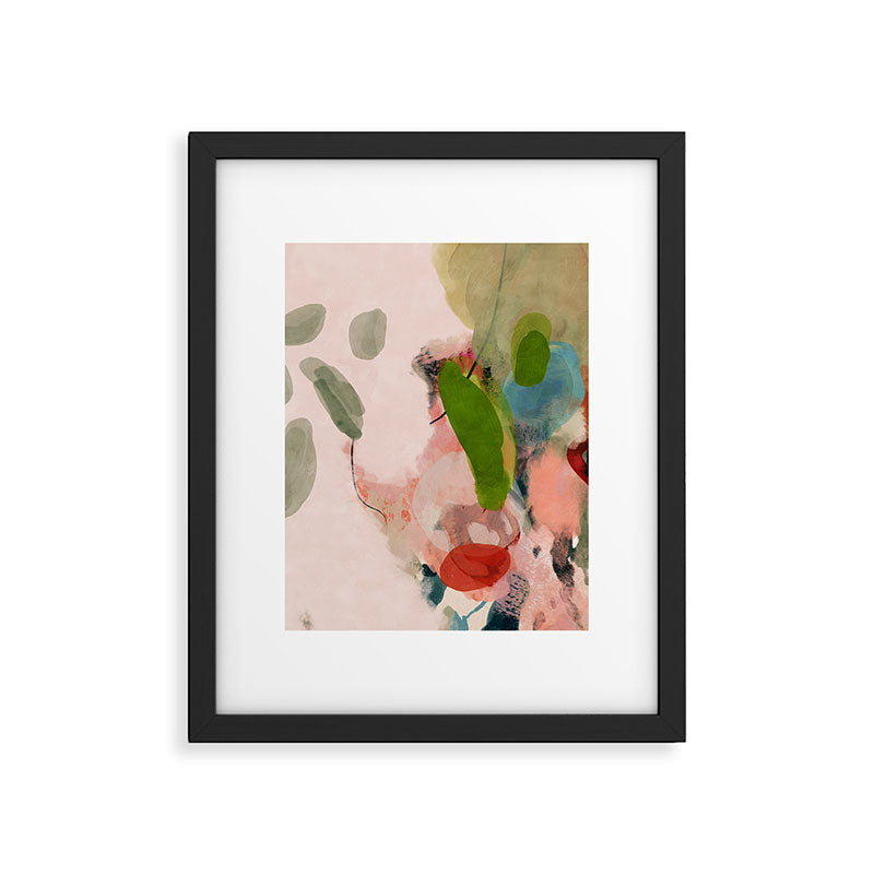 pink summer roses 1 triptych abstract  Framed Art Print Gallery Image 5