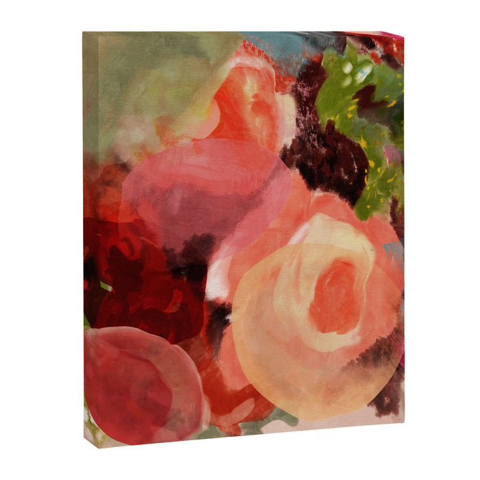 pink summer roses 2 triptych abstract Canvas Print Gallery Image 1