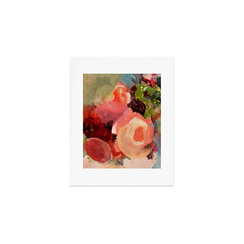 pink summer roses 2 triptych abstract Art Print Gallery Image 1