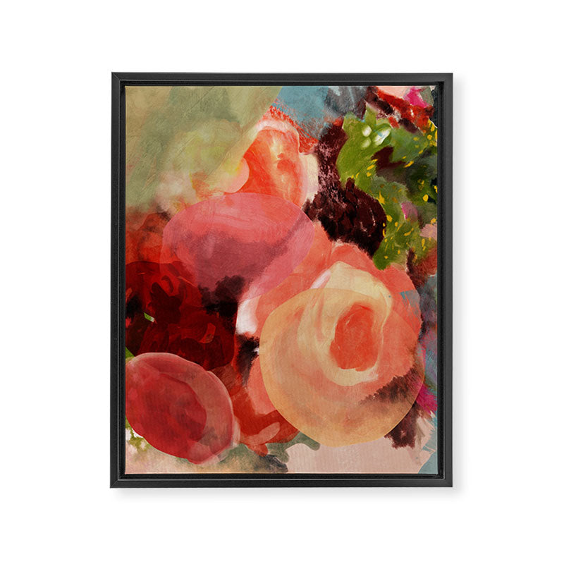 pink summer roses 2 triptych abstract Framed Canvas Print Gallery Image 6
