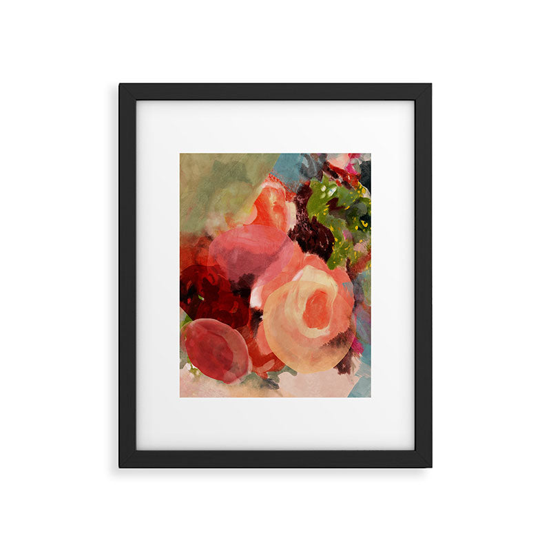 pink summer roses 2 triptych abstract Framed Art Print Gallery Image 5