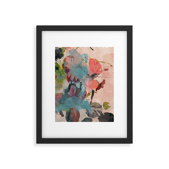 pink summer roses 3 triptych abstract Framed Art Print Gallery Image 1