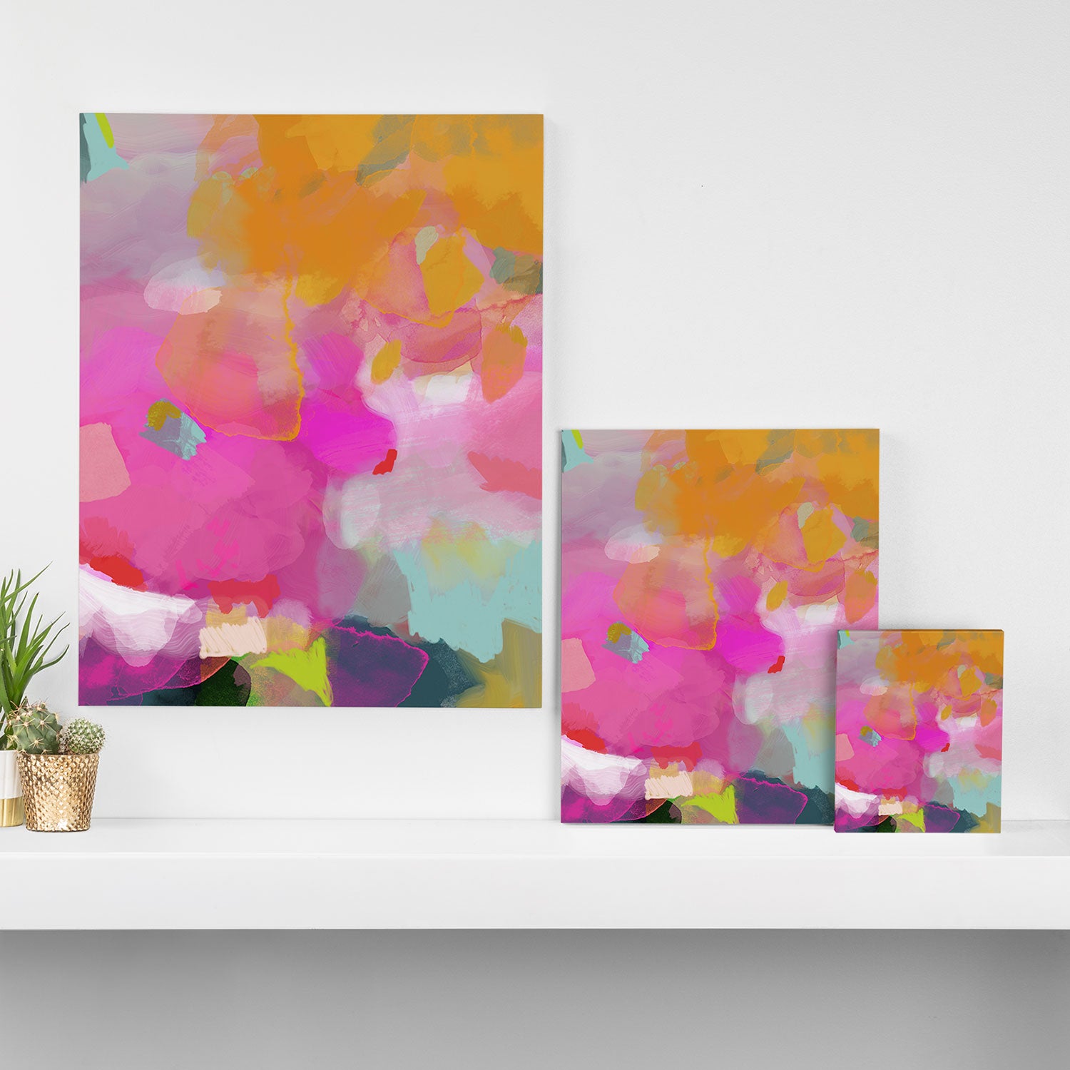 pink sun clouds abstract Canvas Print Gallery Image 3