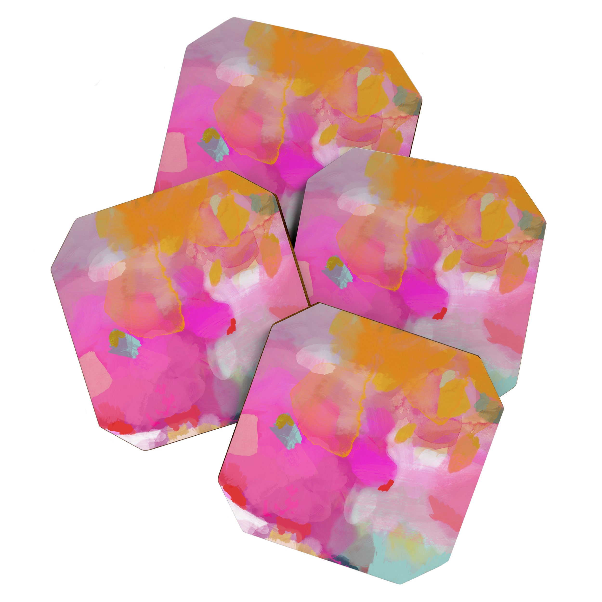 pink sun clouds abstract Coaster Gallery Image 1