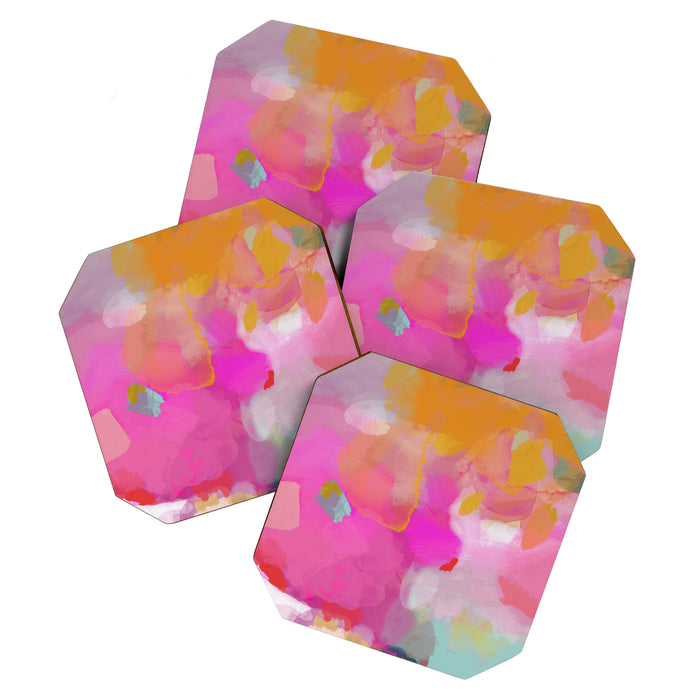 pink sun clouds abstract Coaster Gallery Image 1