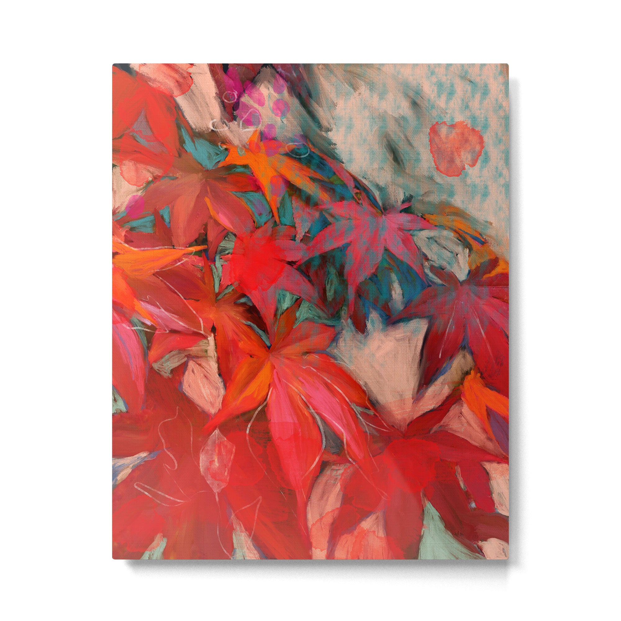 red leaves abstract art Metal Print Gallery Image 6