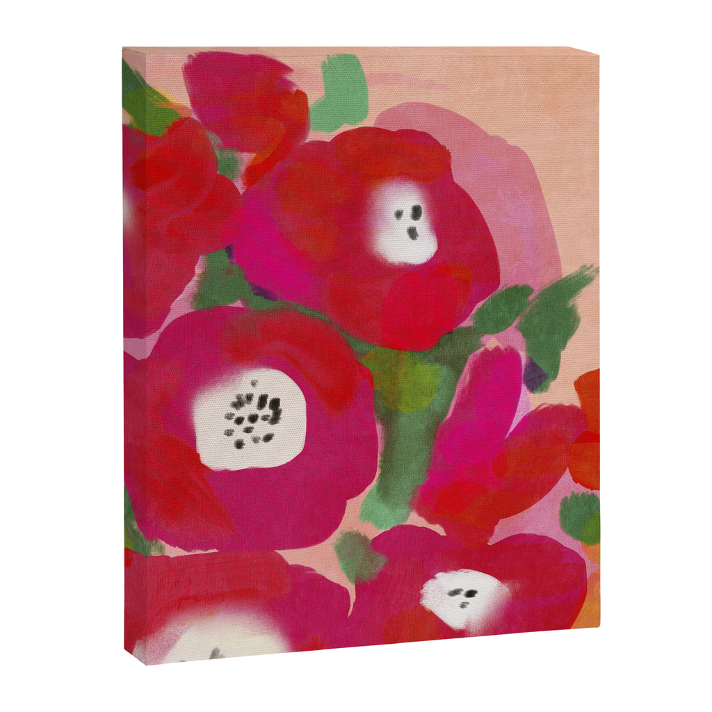 Red Pink Abstract Minimal Floral Canvas Print Gallery Image 8