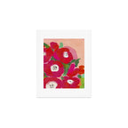 Red Pink Abstract Minimal Floral Art Print Gallery Image 1