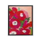 Red Pink Abstract Minimal Floral Framed Canvas Print Gallery Image 8