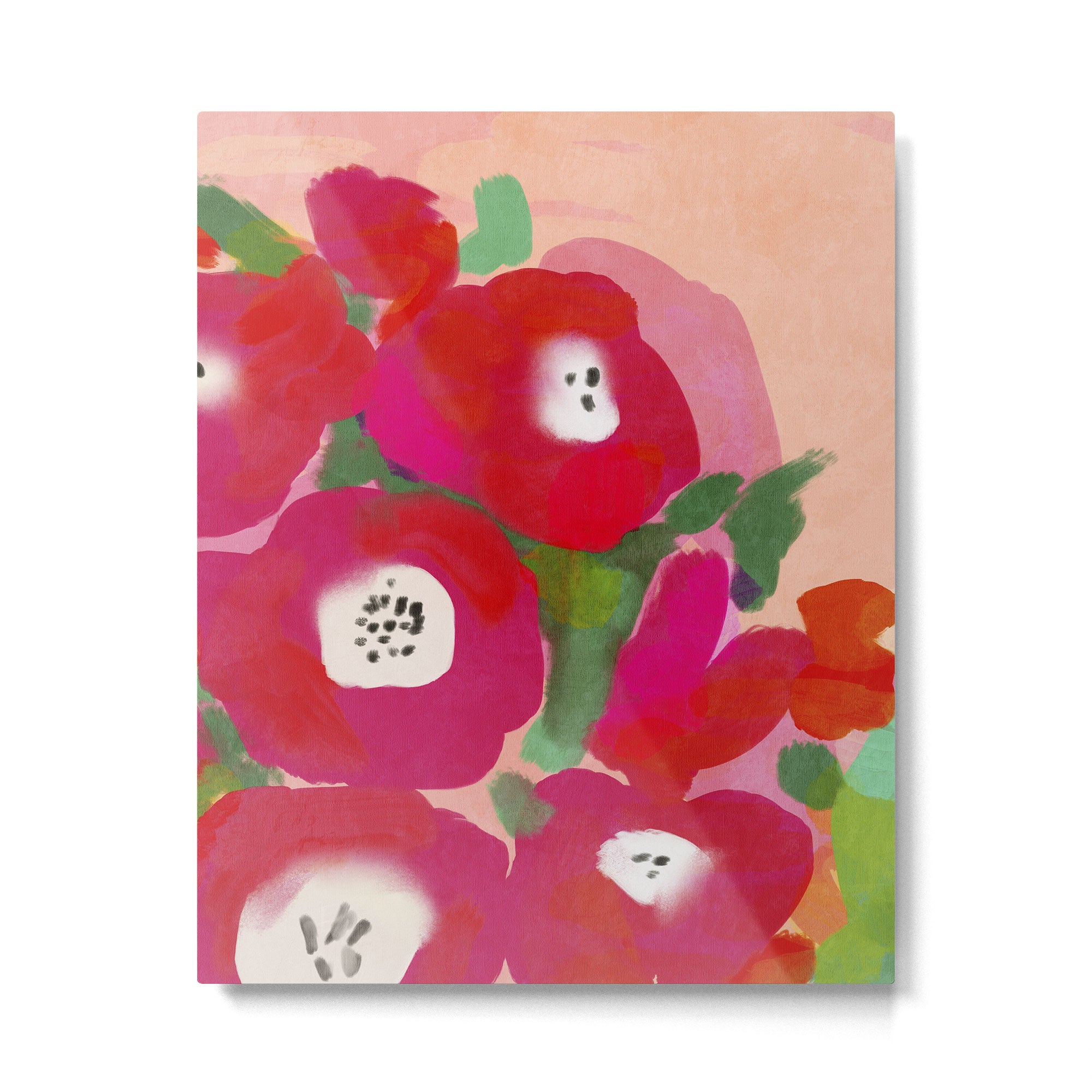 Red Pink Abstract Minimal Floral Metal Print Gallery Image 6