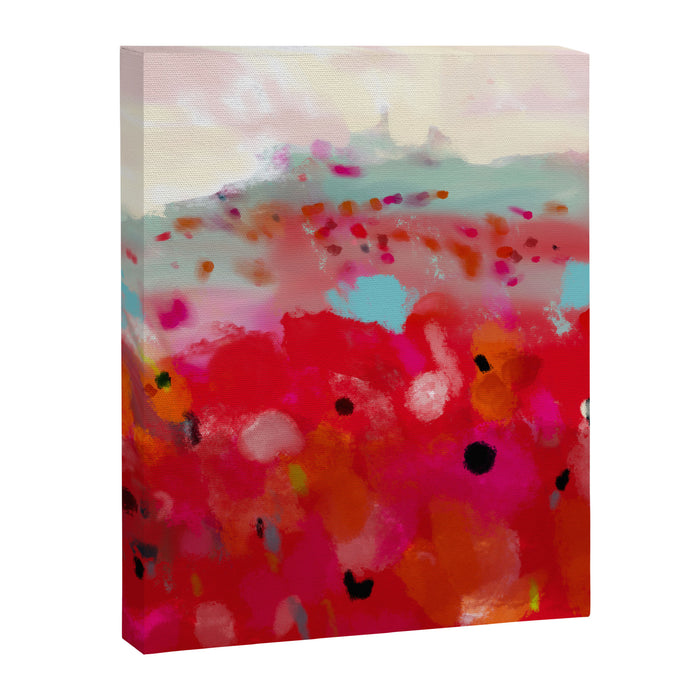 red poppies field abstract Canvas Print Gallery Image 1